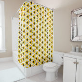 Rideaux De Douche Motif triangle jaune et blanc (En situation)
