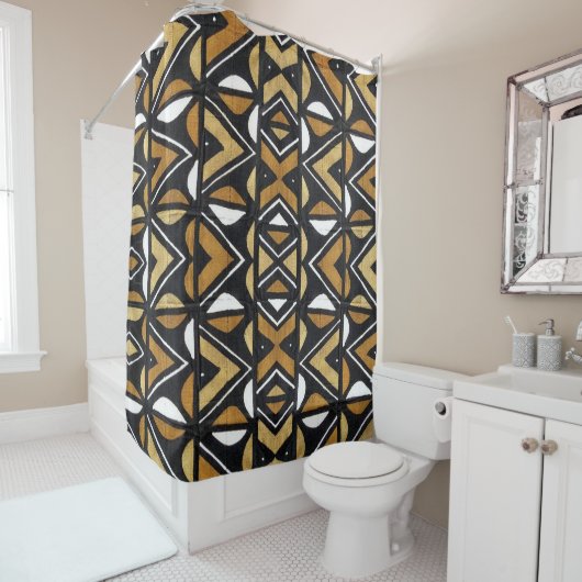 Rideaux De Douche Motif tribal africain (En situation)