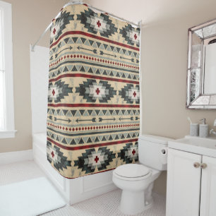 Rideaux De Douche Motif tribal aztèque grunge