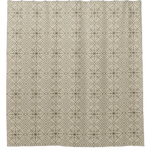 Rideaux De Douche Motif tribal géométrique en diamant, Brown sur bei