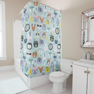 Rideaux De Douche Motif tribal mignon de visage