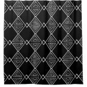 Rideaux De Douche Motif tribal noir et blanc (Devant)