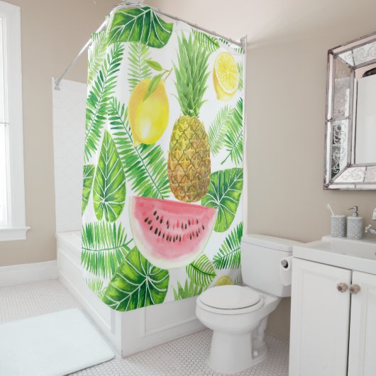 Rideaux De Douche Motif tropical (En situation)