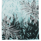 Rideaux De Douche Motif tropical bleu clair (Devant)
