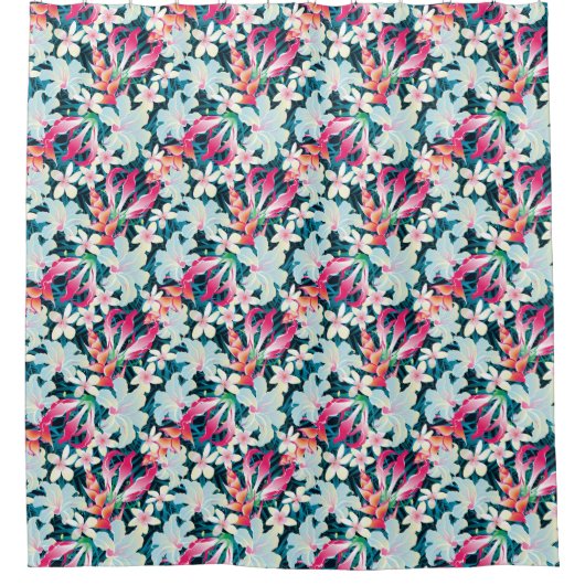 Rideaux De Douche Motif tropical coloré (Devant)