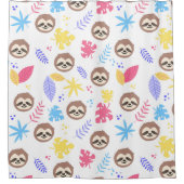 Rideaux De Douche Motif tropical de paresse et de feuille (Devant)