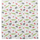 Rideaux De Douche Motif tropical de pastèque et de crocodile (Devant)