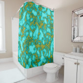 Rideaux De Douche Motif turquoise (En situation)
