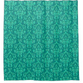Rideaux De Douche Motif turquoise Damask Wallpaper (Devant)