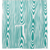 Rideaux De Douche Motif Turquoise Et Blanc Abstrait De Grain De Bois (Devant)