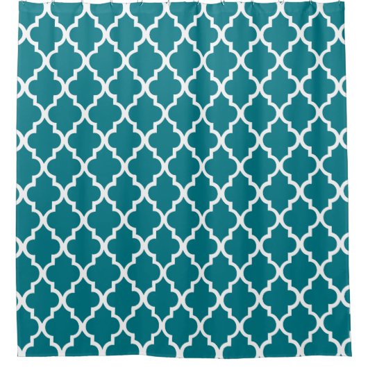 Rideaux De Douche Motif turquoise foncé de Quatrefoil (Devant)