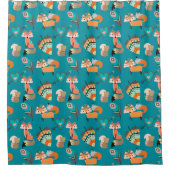 Rideaux De Douche Motif Turquoise Tribal Fox (Devant)