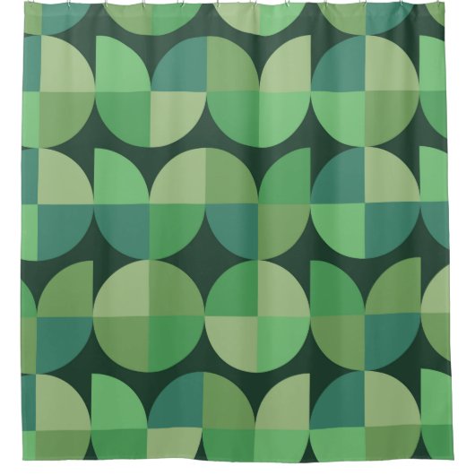 Rideaux De Douche Motif Turquoise vert géométrique du milieu du sièc (Devant)