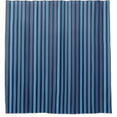 Rideaux De Douche Motif uni rayé bleu rétro (Devant)