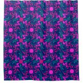 Rideaux De Douche Motif vectoriel bleu et rose Fuchsia (Devant)