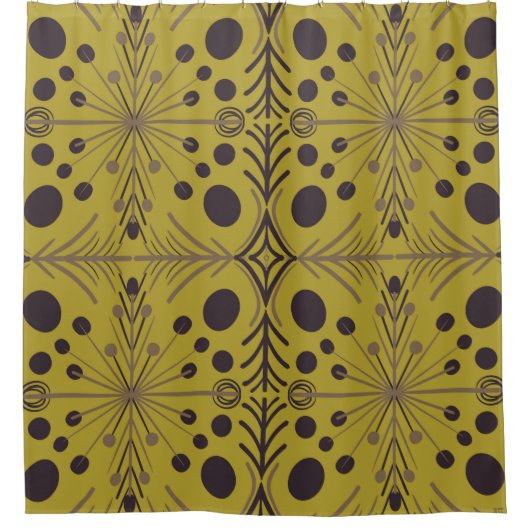 Rideaux De Douche Motif vert Boho Géométrique (Devant)