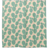 Rideaux De Douche Motif vert et rose de cactus (Devant)