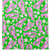 Rideaux De Douche Motif vert rose pâle de homard (Devant)