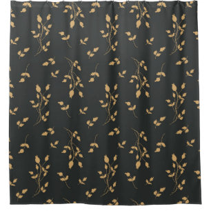 Rideaux De Douche motif vintage avec silhouettes baies et feuilles