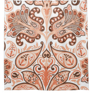 Rideaux De Douche motif vintage coloré en style cachemire