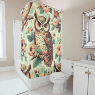 Rideaux De Douche Motif vintage Cute Owl