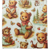 Rideaux De Douche Motif vintage Cute Teddy Bear (Devant)