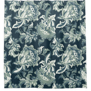 Rideaux De Douche motif vintage ethnique fleuri sans couture. folklo