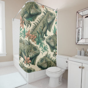 Rideaux De Douche Motif vintage Iguana