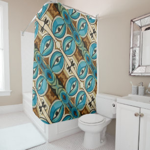 Rideaux De Douche Motif yeux abstraits Art déco