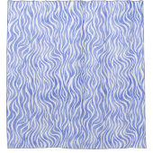 Rideaux De Douche Motif Zèbre bleu Aquarelle (Devant)