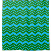 Rideaux De Douche Motif zigzag chevron bleu vert (Devant)