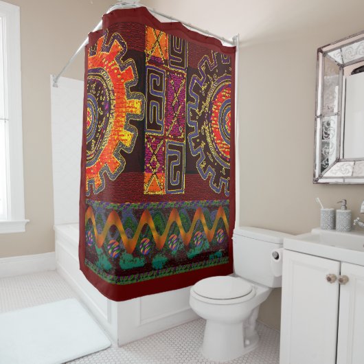 Rideaux De Douche Motifs géométriques Afro (En situation)