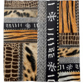 Rideaux De Douche "Motifs géométriques avec un Mo d'animal qui s'att (Devant)