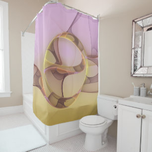 Rideaux De Douche Motions Abstraites Art moderne rose or fractal