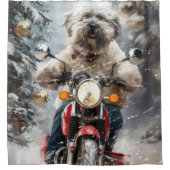 Rideaux De Douche Moto à chiens Havanais Noël (Devant)
