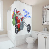 Rideaux De Douche moto de noël père Noël (En situation)
