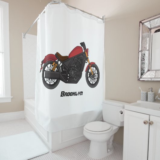Rideaux De Douche moto de style croiseur cool (En situation)
