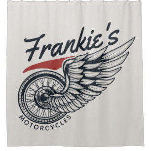 Rideaux De Douche Motos personnalisées Flying Tire Biker Shop