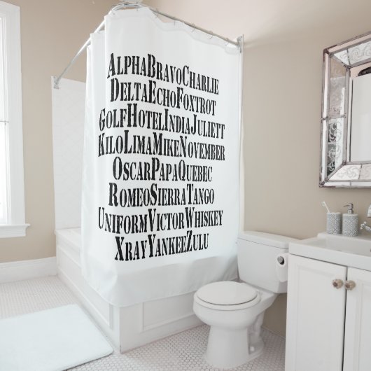 RIDEAUX DE DOUCHE MOTS ALPHABET PHONÉTIQUE / CODE (En situation)