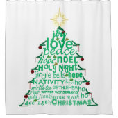 Rideaux De Douche Mots de l'arbre de Noël (Devant)