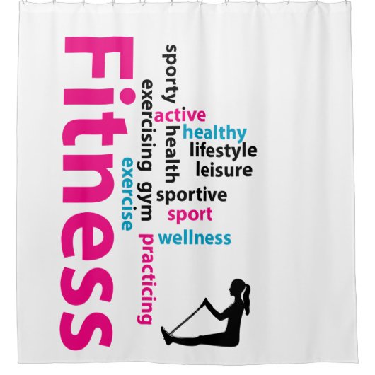 Rideaux De Douche Mots fitness (Devant)