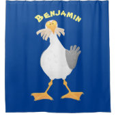 Rideaux De Douche Mouette drôle avec frites dessin animé (Devant)