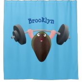 Rideaux De Douche Moule amusante travaillant sur l'illustration de d (Devant)