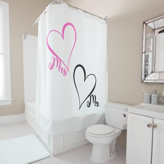 Rideaux De Douche Mr. & Mrs. Shower Curtain (En situation)
