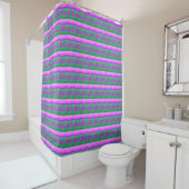Rideaux De Douche Mt. Coucher de soleil rose vert pourpre (En situation)