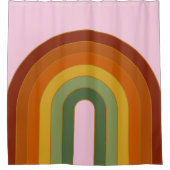 Rideaux De Douche Muet Rétro Seventies Rainbow Rose (Devant)