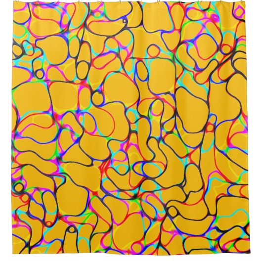 Rideaux De Douche Multicolored Curvy Line Pattern (Devant)