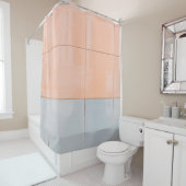 Rideaux De Douche Mur bleu et orange (En situation)