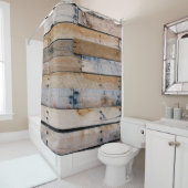 Rideaux De Douche mur Brown en bois (En situation)