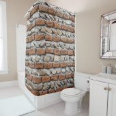 Rideaux De Douche mur de briques Brown (En situation)